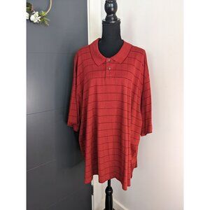 Geoffrey Beene Men's Short Sleeve‎ Windowpane Check Orange Polo - 3XB